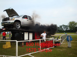 Dodge Ram diesl blowing smoke an a dyno